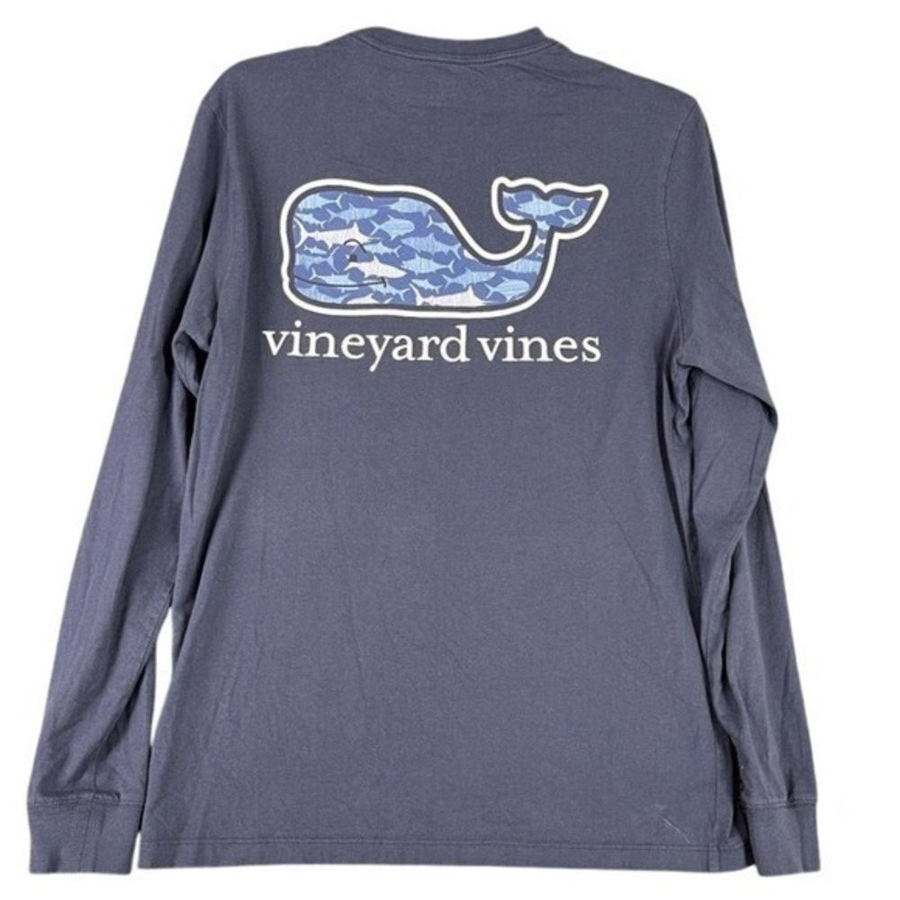 Vineyard Vines Navy‎ Whale Logo Graphic Casual Preppy Style Wear Shirt Mens XS